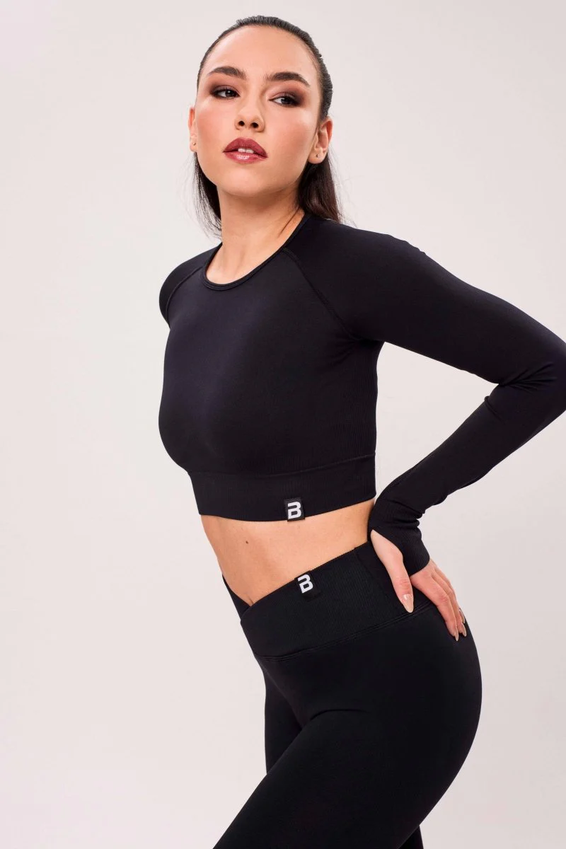 SEAMLESS LONG-SLEEVE CROP Damska bluzka - Image 2